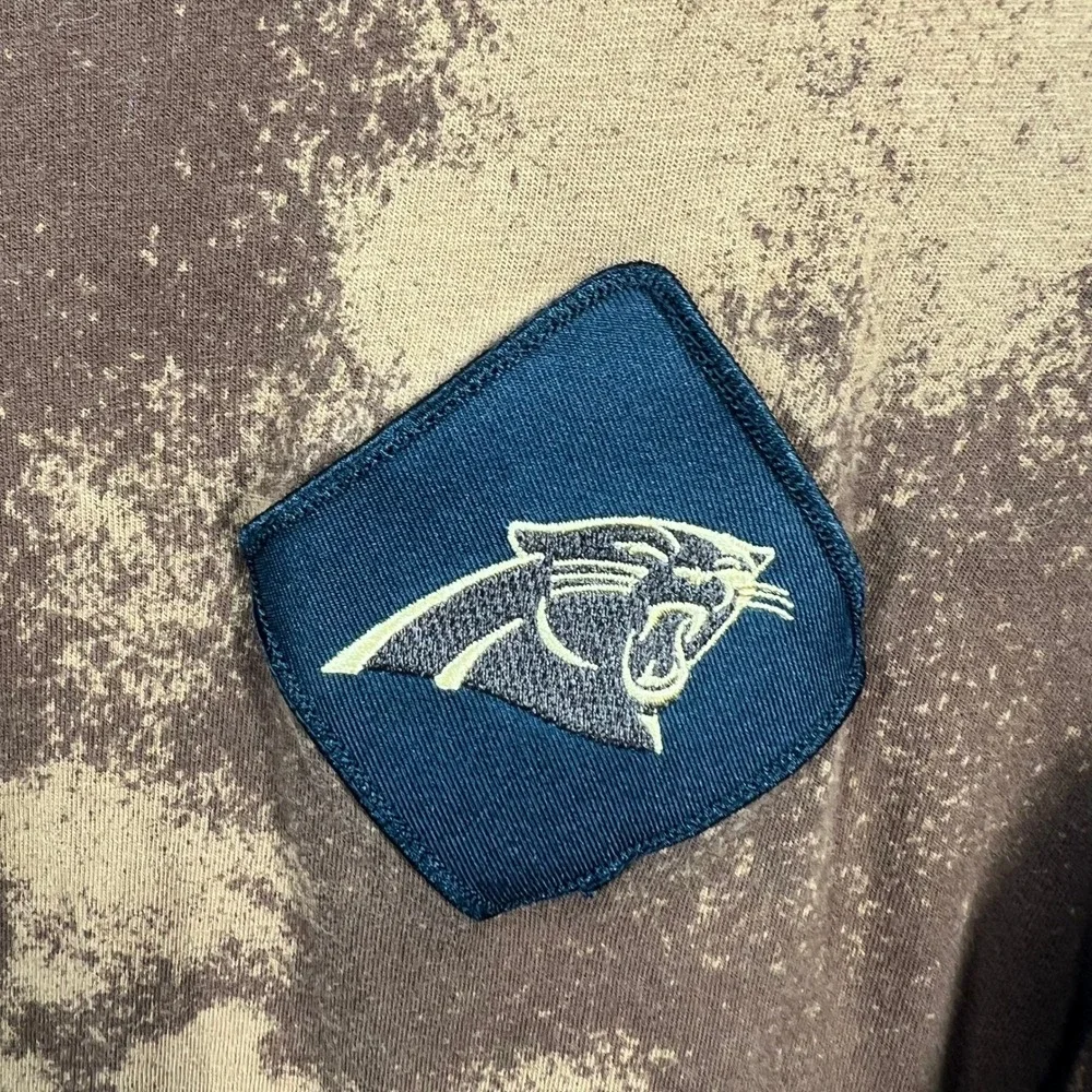 Nike NFL Carolina Panthers Men M‎ Brown Salute To Service Acid Wash Long Sleeve